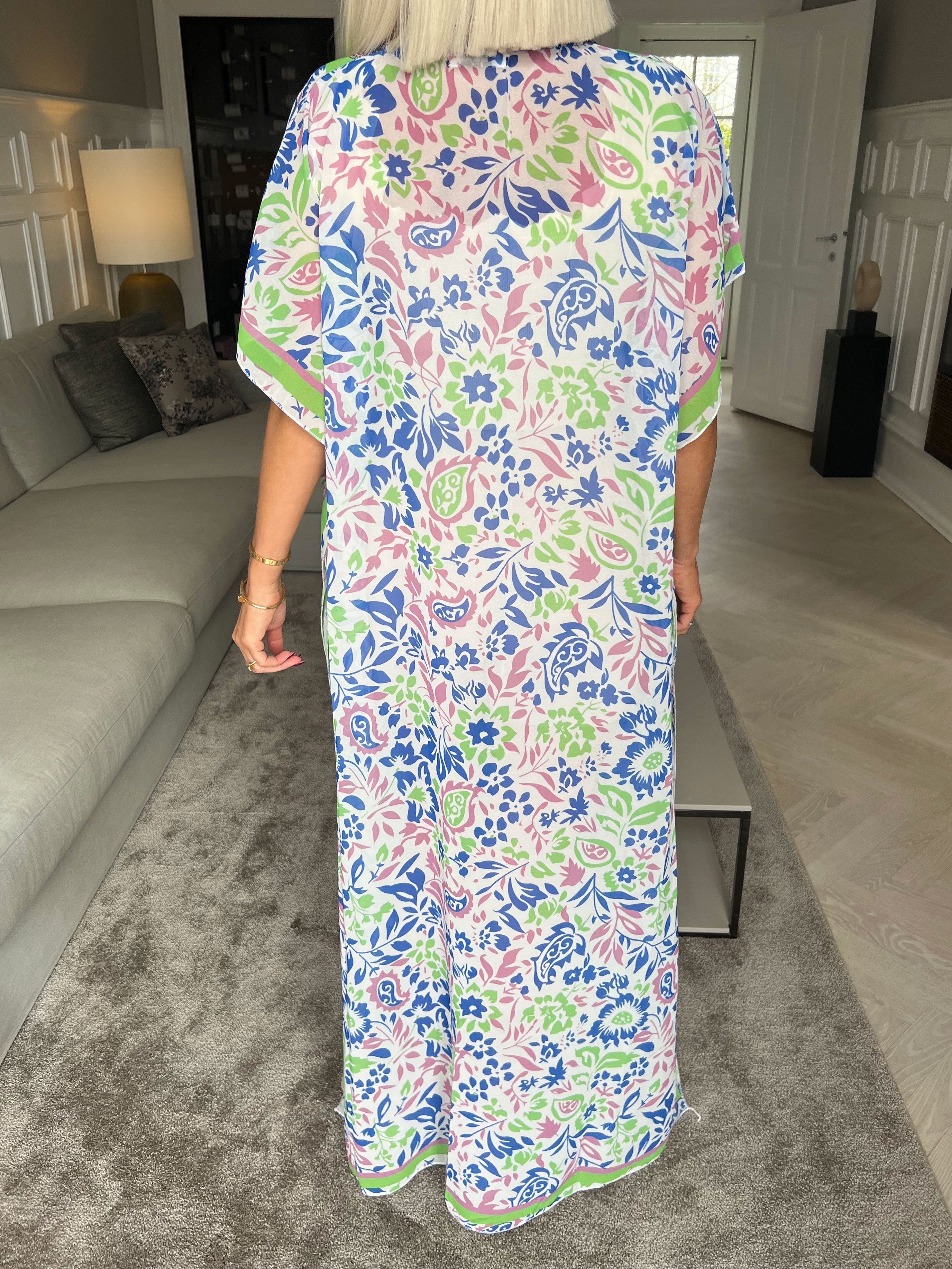 Nadia - Lång multicolour halvgenomskinlig tunika